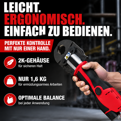 Kabelloses Presswerkzeug mit Akku